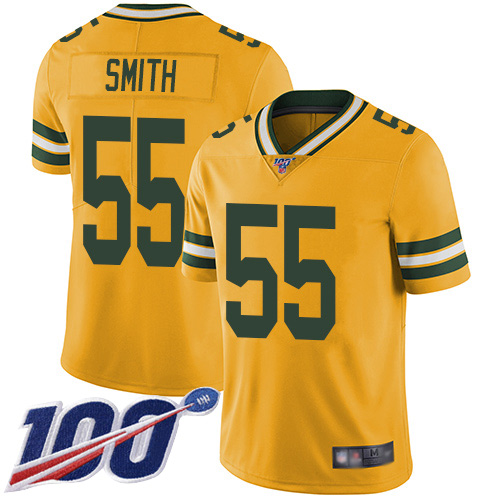 Green Bay Packers Limited Gold Men 55 Smith Za Darius Jersey Nike NFL 100th Season Rush Vapor Untouchable